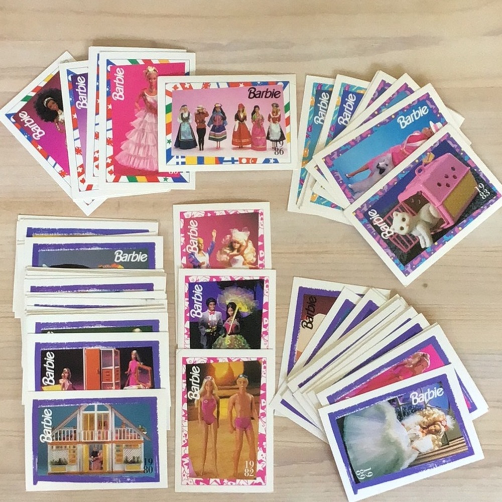 Barbie 1980s Trading Cards Vintage Bundle 1991 Mattel Collectible Fashio…
